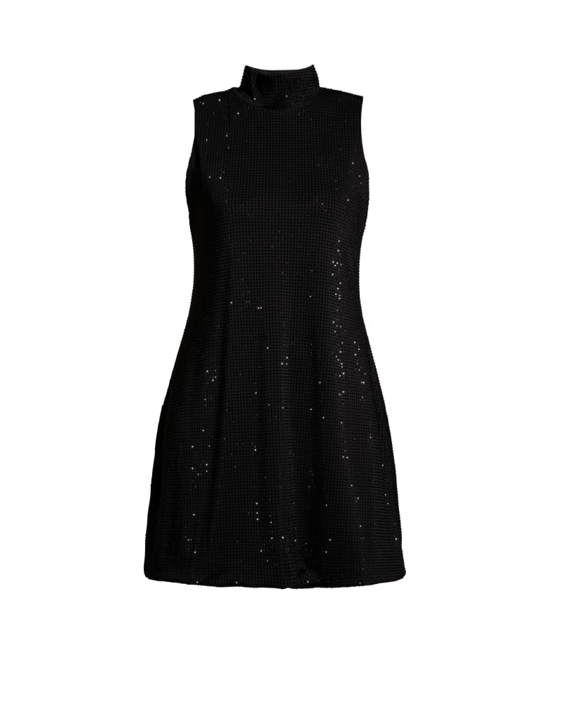 Front of a size 2XL Duchess Knit Dress in Black by AS by DF. | dia_product_style_image_id:319298